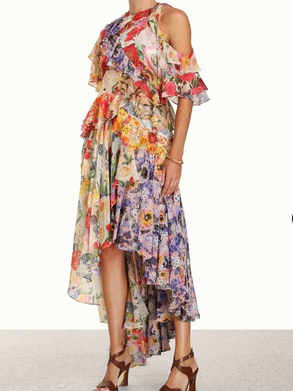 Zimmerman Wonderland Flounce Floral Tiered Dress Size 0p - Picture 6 of 12